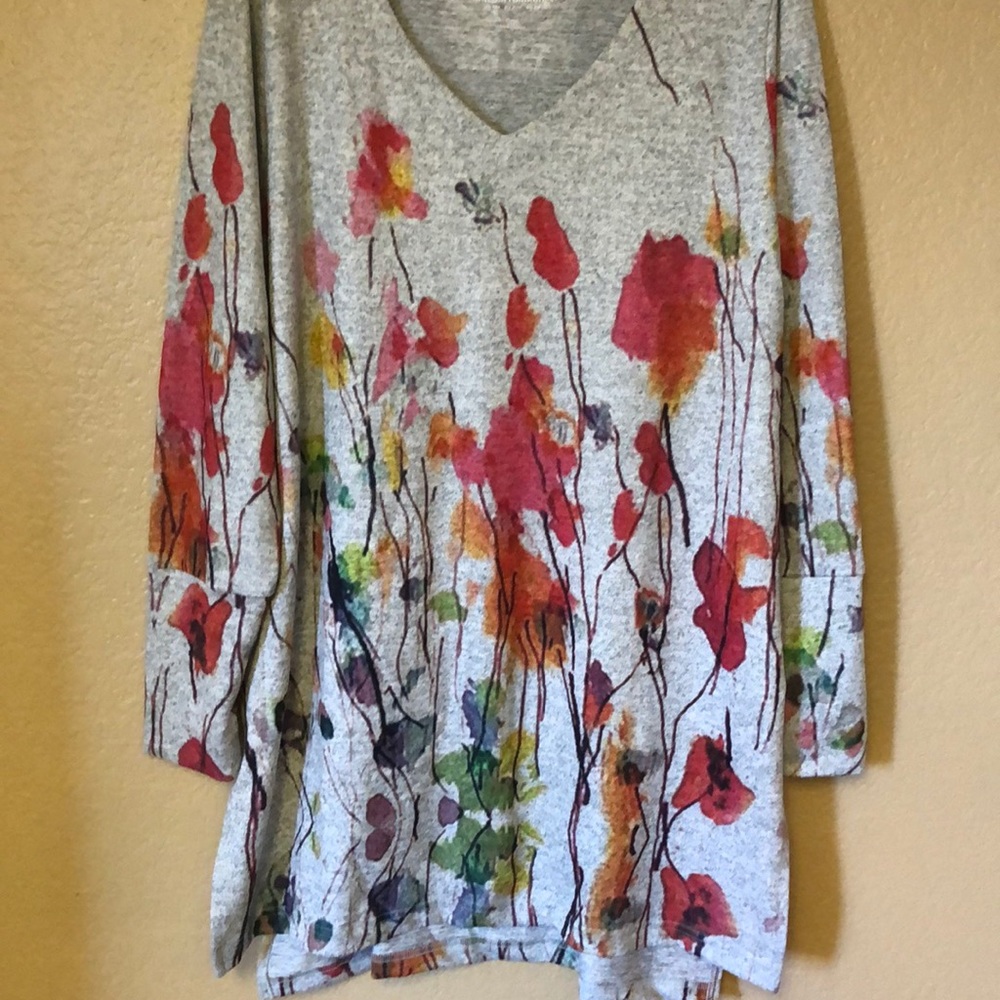 Soft Surroundings Floral Tunic Sweatshirt Tunic
